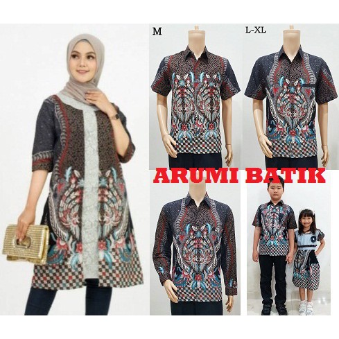 Sarimbit Couple Set Keluarga Muslim Tunik Batik 2782 Nadhira Abu