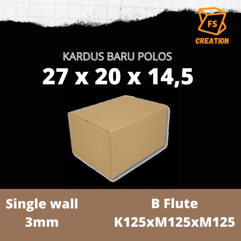 

Kardus Dus Box Kotak Packing Besar Karton Coklat Polos Baru Ukuran 27x20x14,5