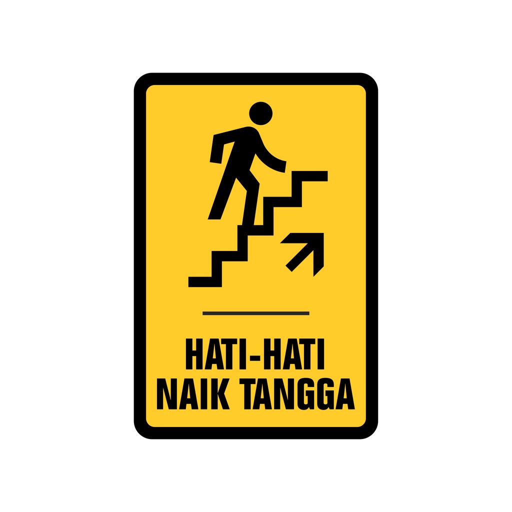 

RAMBU HATI-HATI NAIK TANGGA 20CM X 30CM PLAT ALUMUNIUM 1.2mm
