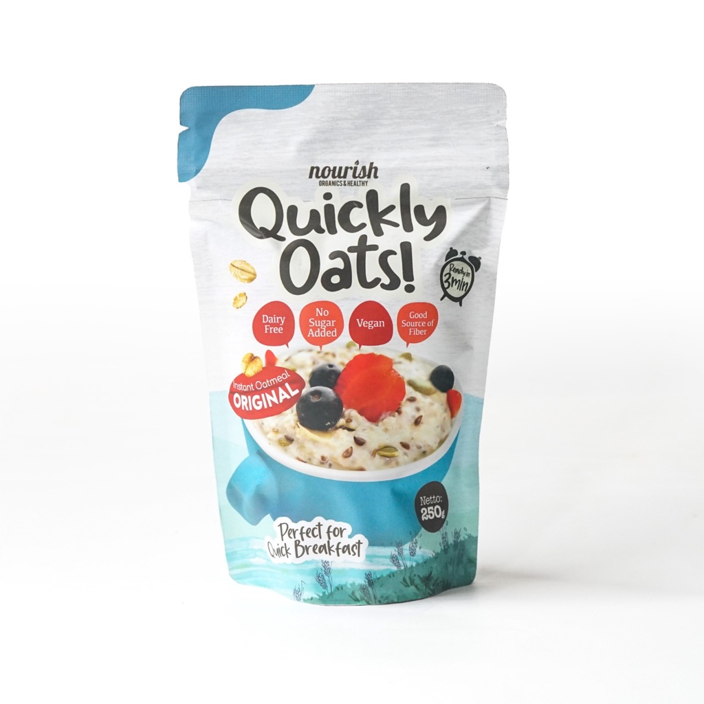 

Quickly Oats! Instant Oatmeal Original Buy 1 Get 1 Free (250gr x 2pc)-Jkut