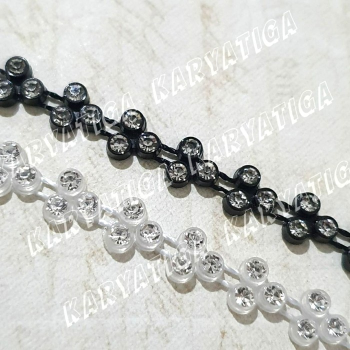 CK Semut / Aplikasi Diamond Mata Tiga / Permata Semut Lebar 7 mm (10 Yard)