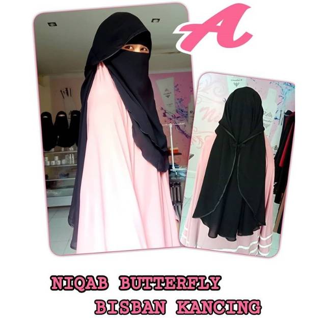 NIQAB BUTTERFLY BISBAN KANCING