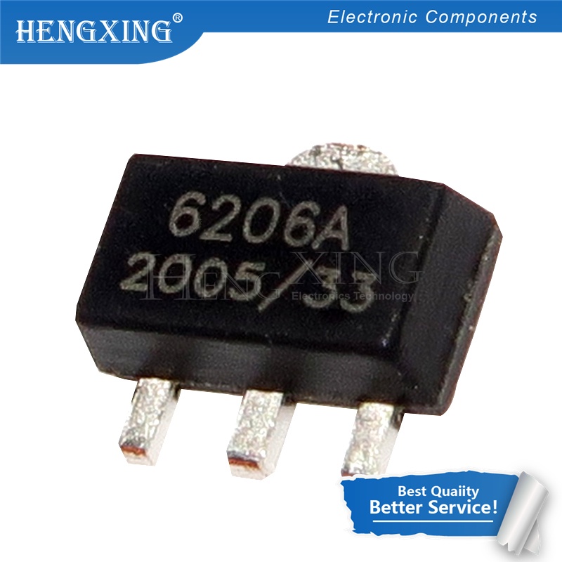 200pcs Ic XC6206P332PR XC6206P332 XC6206 3.3V SOT-89