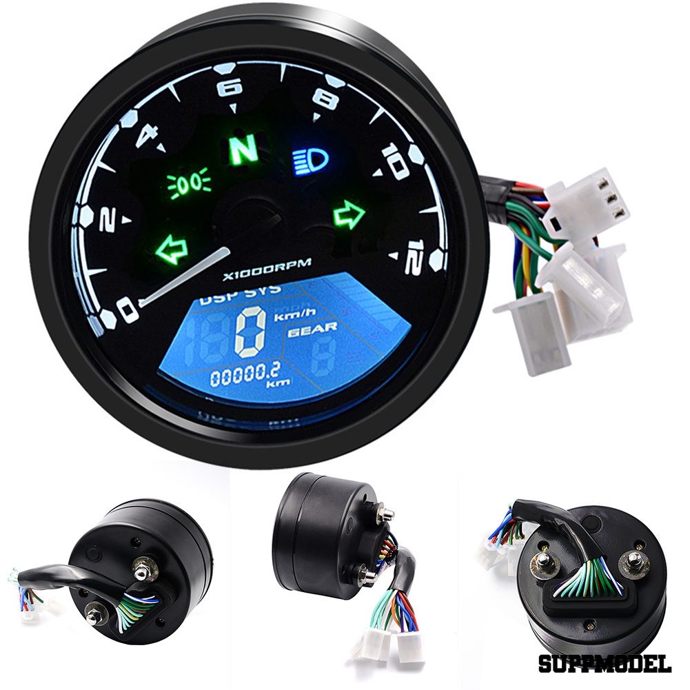 Spm Odometer Speedometer Tachometer Digital Lcd 15000rpm Untuk Motor Universal