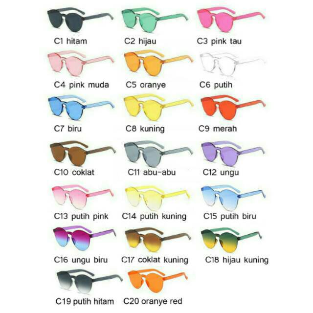 √BAYAR DITEMPAT√ Kacamata Warna  Transpran Simple Tanpa Frameless Sunglasses