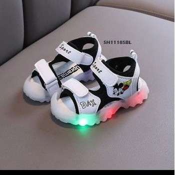SPT120-sepatu sandal led micky sepatu sandal anak cowok balita