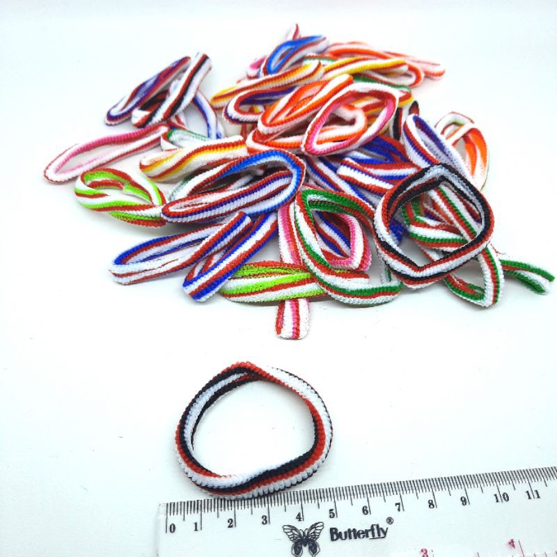 Ikat Rambut Wol Isi 48pcs Kuncir Salur Grosir