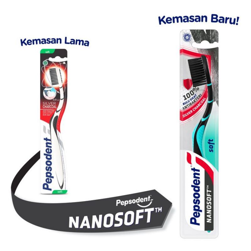 Pepsodent Sikat Gigi Silver Charcoal Soft 1pcs