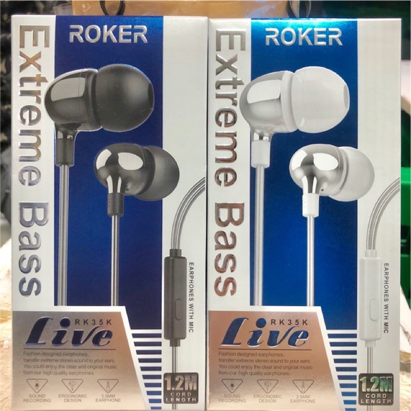 Handsfree Headset Roker Earphone Extreme Bass Handset Handsfree Roker RK35K LIVE Original