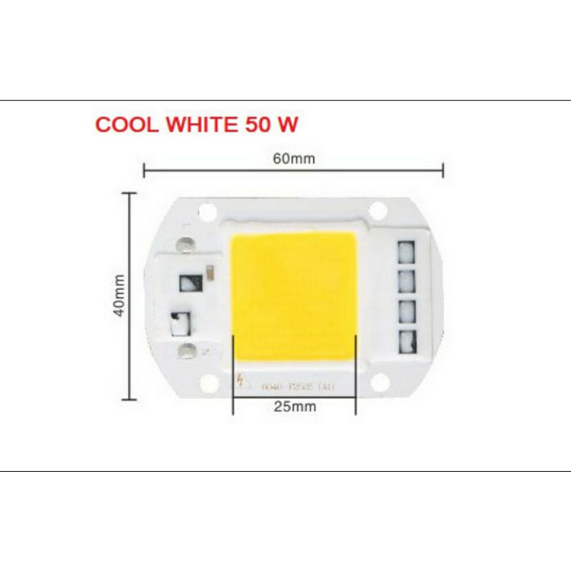 Direct 220 V LED 50W COB 220V 50 W Cool White Langsung Tanpa Driver