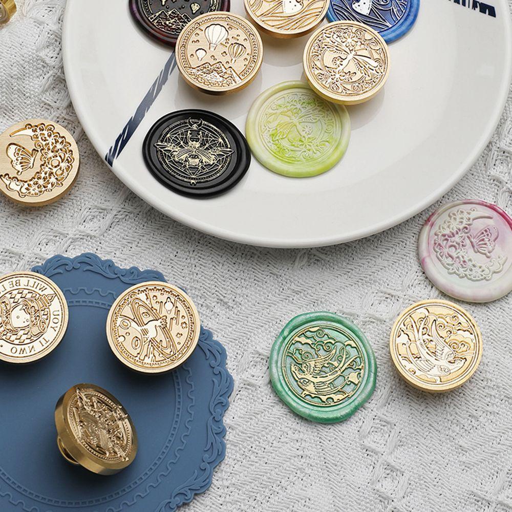 R-flower Wax Seal Stamp Scrapbooking Undangan Pernikahan Festival Tahun Baru Retro Vintage Sealing Stamp Head