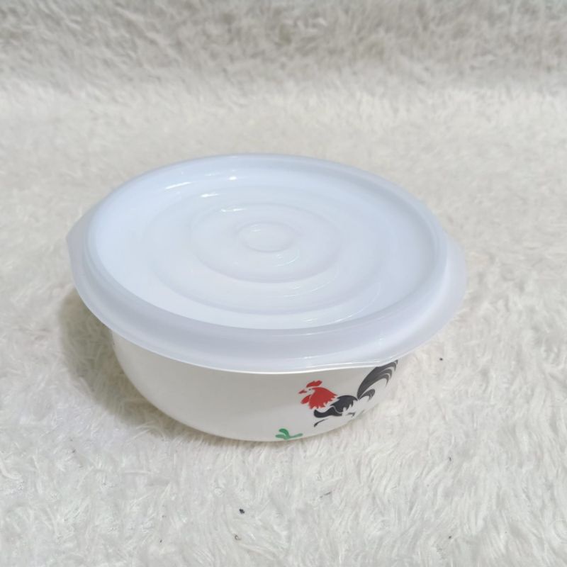 Mangkok + Tutup plastik ayam jago /LION STAR Basic Home Emilia food cas 750ml