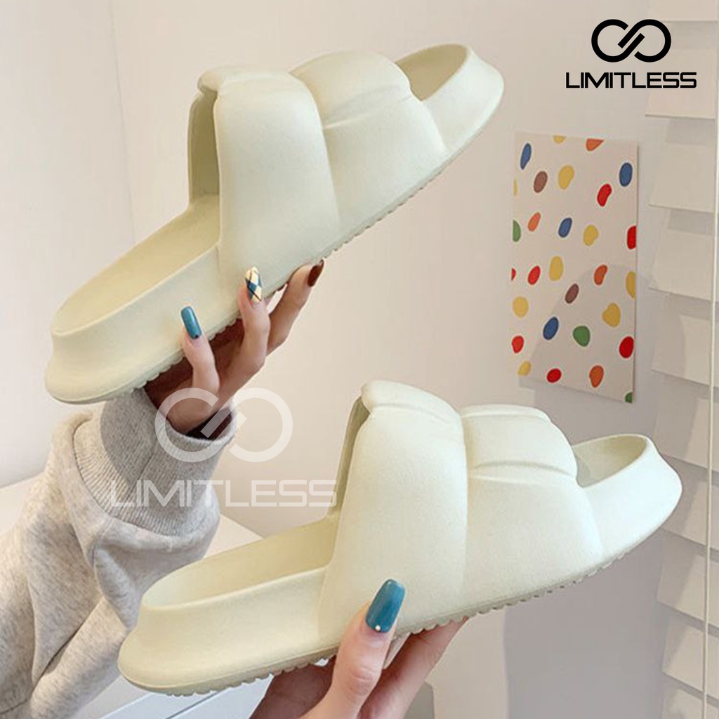 Sandal Slop Cewek Dewasa Comfortable Sendal Wanita Slip On Rumahan Korean Style Sandal Wanita Terbaru Kekinian
