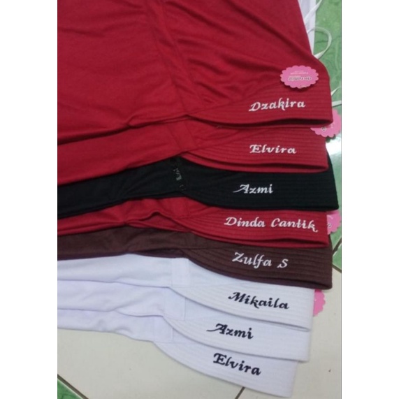 jilbab nama / kerudung sekolah anak / jilbab sekolah model pita tutup S dan M / jilbab sekolah reque