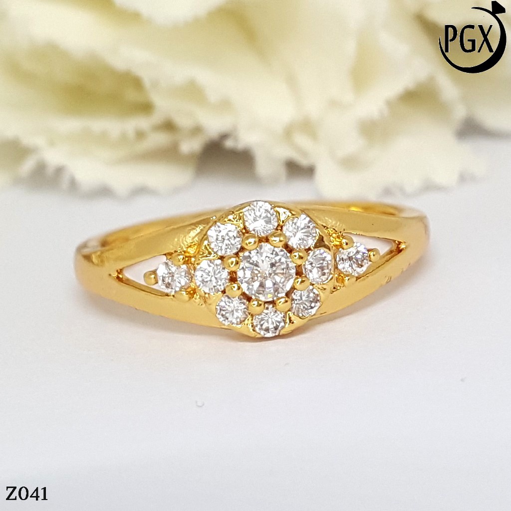 PGX Cincin Xuping Wanita Lapis Emas Aksesoris Perhiasan Fashion Premium - Z041