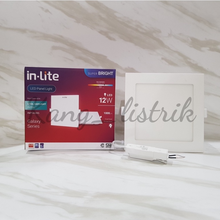 Inlite Downlight Led Panel 12 Watt Kotak - Putih INPS IB