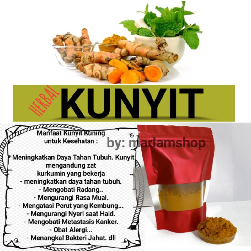 KUNYIT BUBUK MURNI/KUNYIT HERBAL/KUNYIT BUBUK 100gr