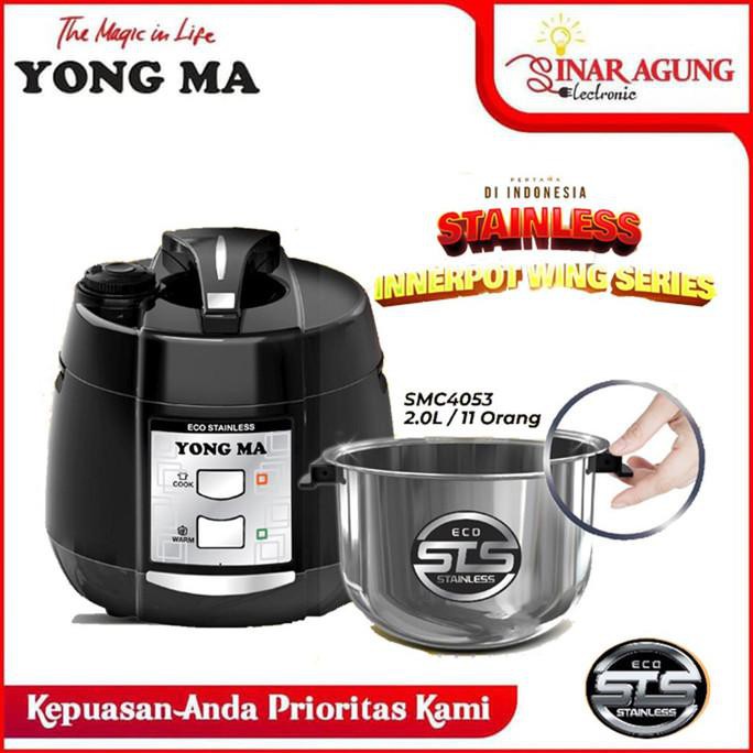 NEW / YONG MA RICE COOKER SMC4053 / / SMC 4053 STAINLESS EANERPOT - HITAM / BERKUALITAS