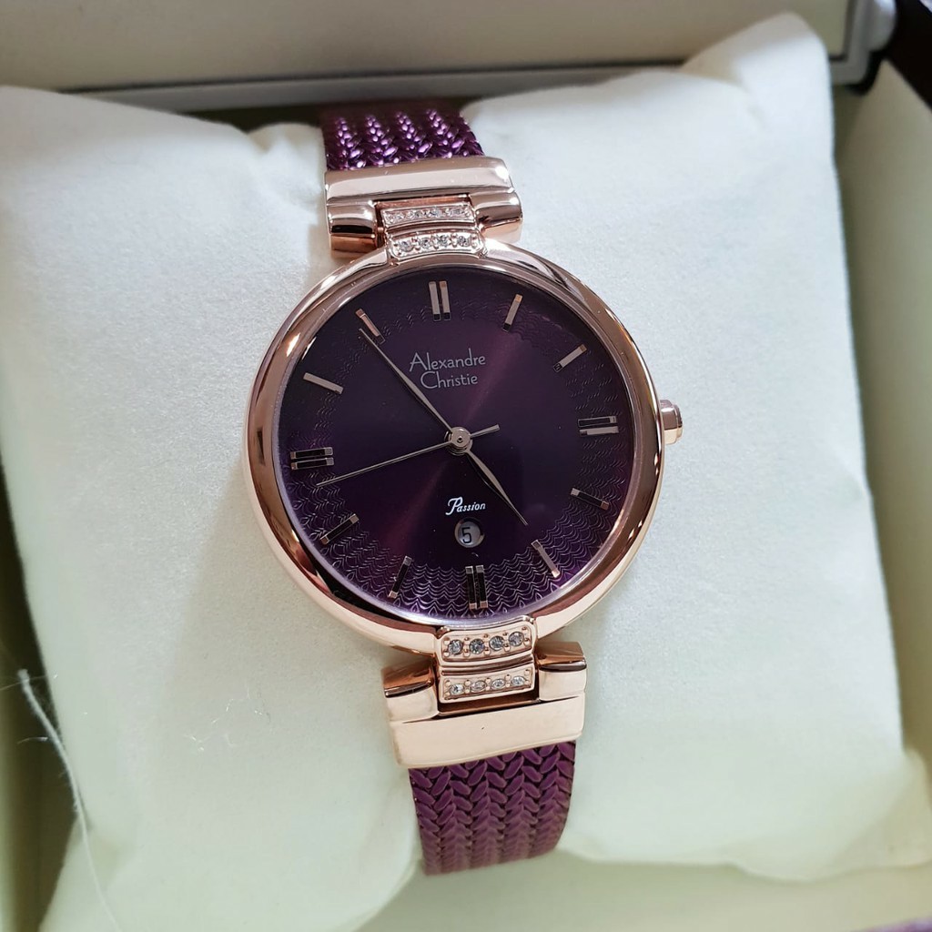 Alexandrechristie AC 2757 wanita original steanless steel ungu rosegold