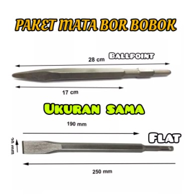 Paket Mata Bor Bobok Beton Pipih SDS Pointed