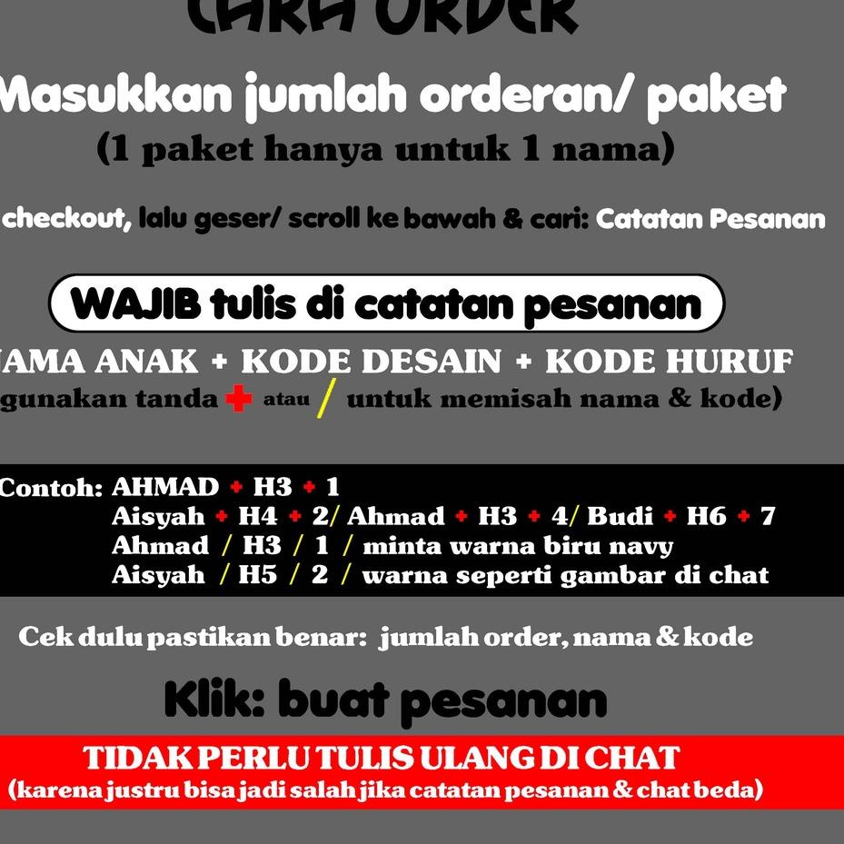 

Harga TERMURAAH.. Stiker Baju Nama Anak