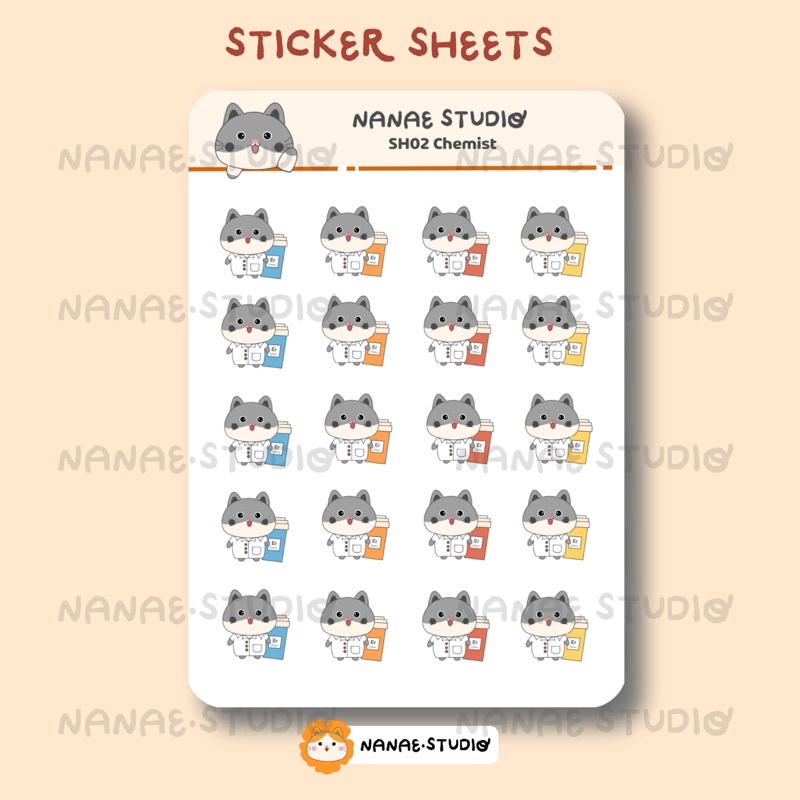 

Sticker Sheets - Chemist SH02 | Waterproof | Nanae.studio