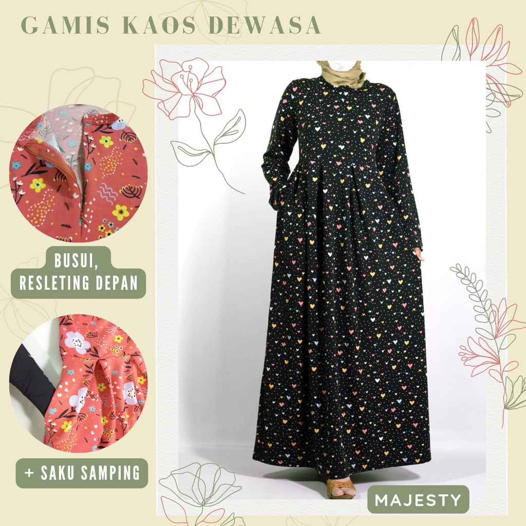 GAMIS KAOS DEWASA  BUSUI + SAKU SAMPING / GAMIS BABYTERRY IMPORT  (S/M/L/XL)