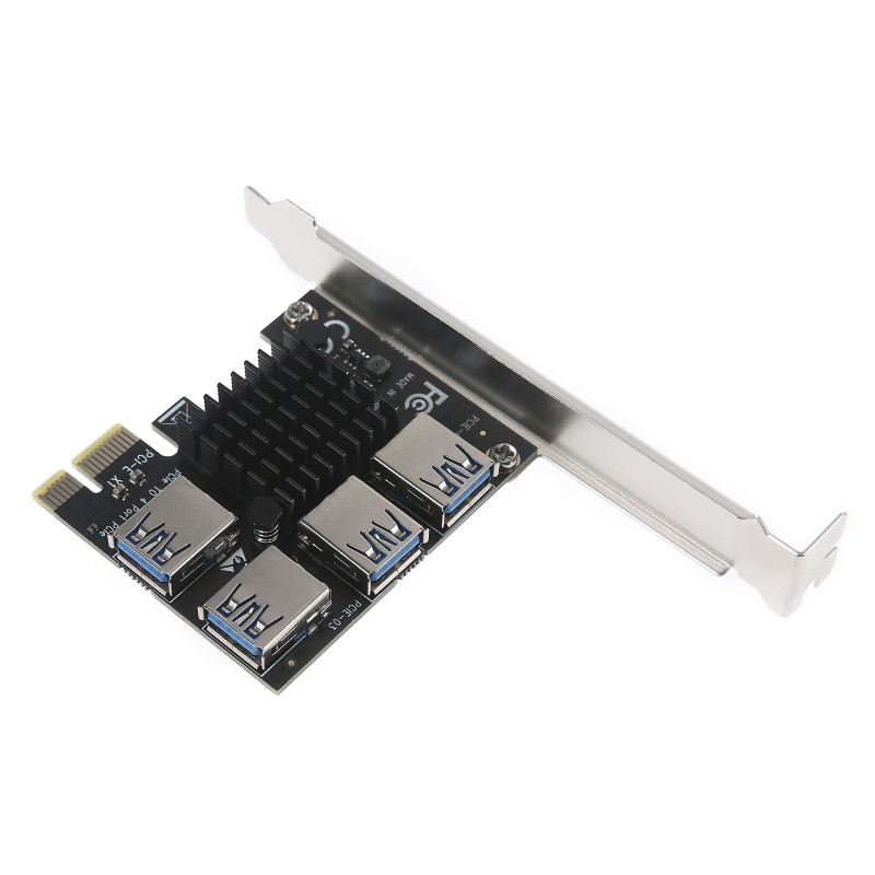 Btsg PCI Untuk Express 1x Ke 16x Powered Riser Adapter Card USB 3.0 PCI-E 1ke External 4-kartu GPU Riser Extender Untuk Min