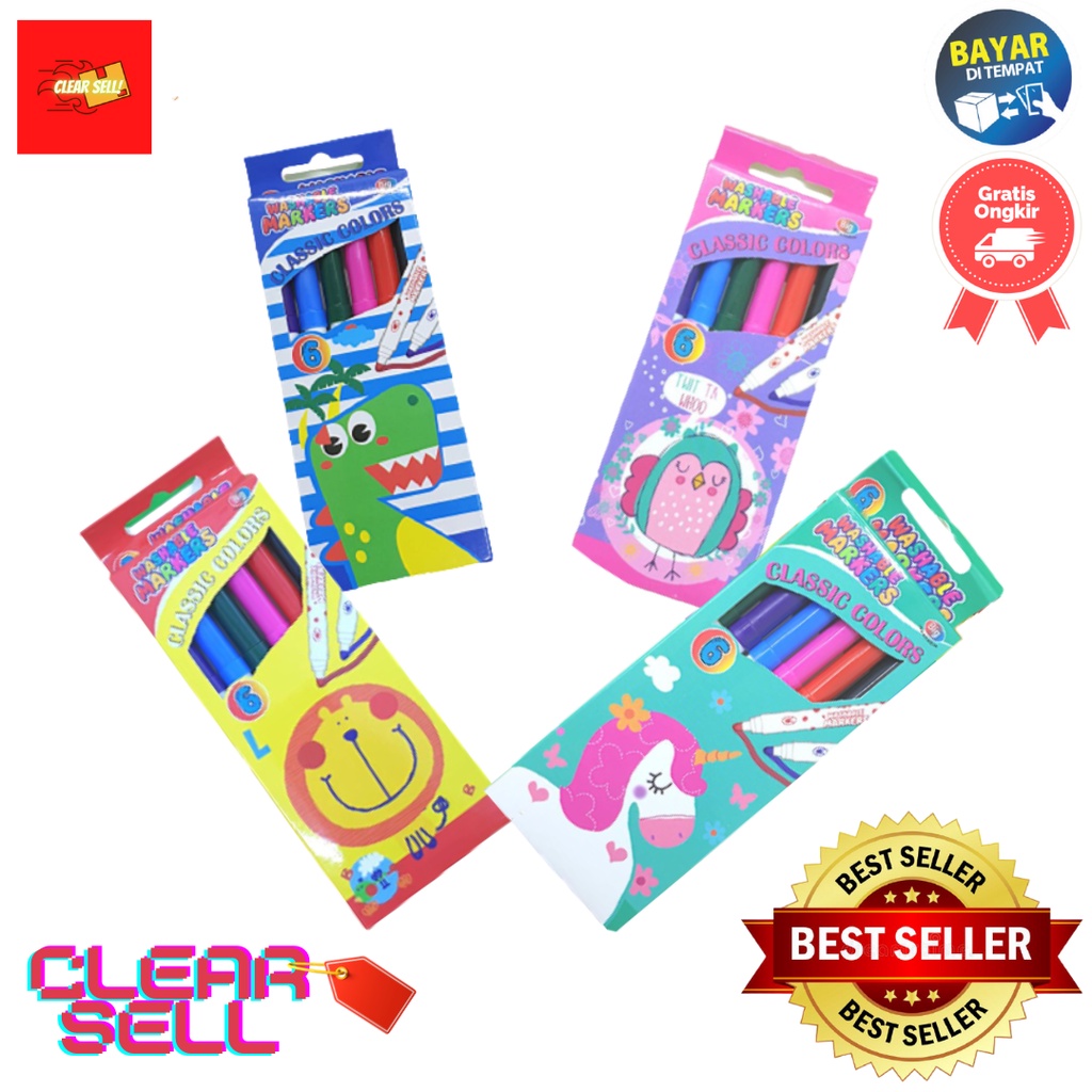 

Spidol bisa dicuci / Washable marker water colour pen 12 warna / colour K9208