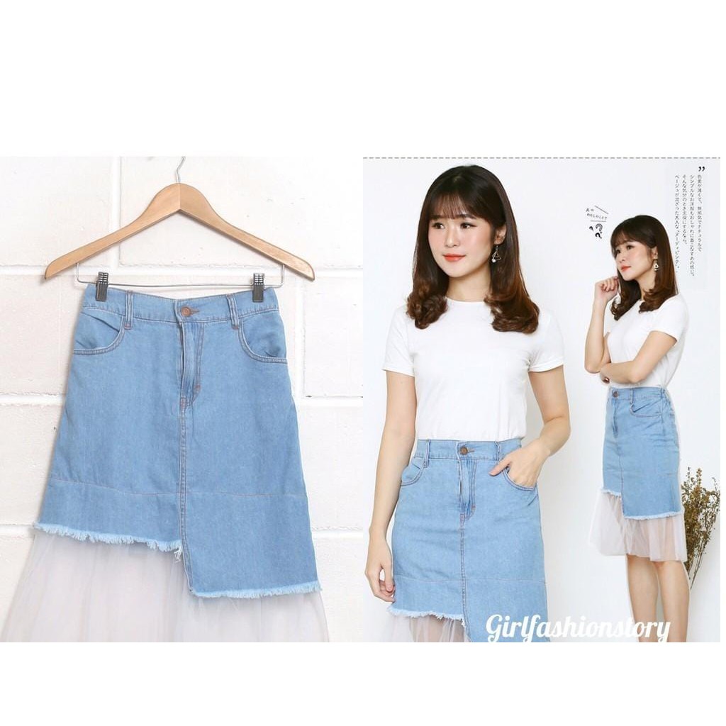 Rok Jeans - Rok Span - ALLURA TILE JEANS SKIRT ROK