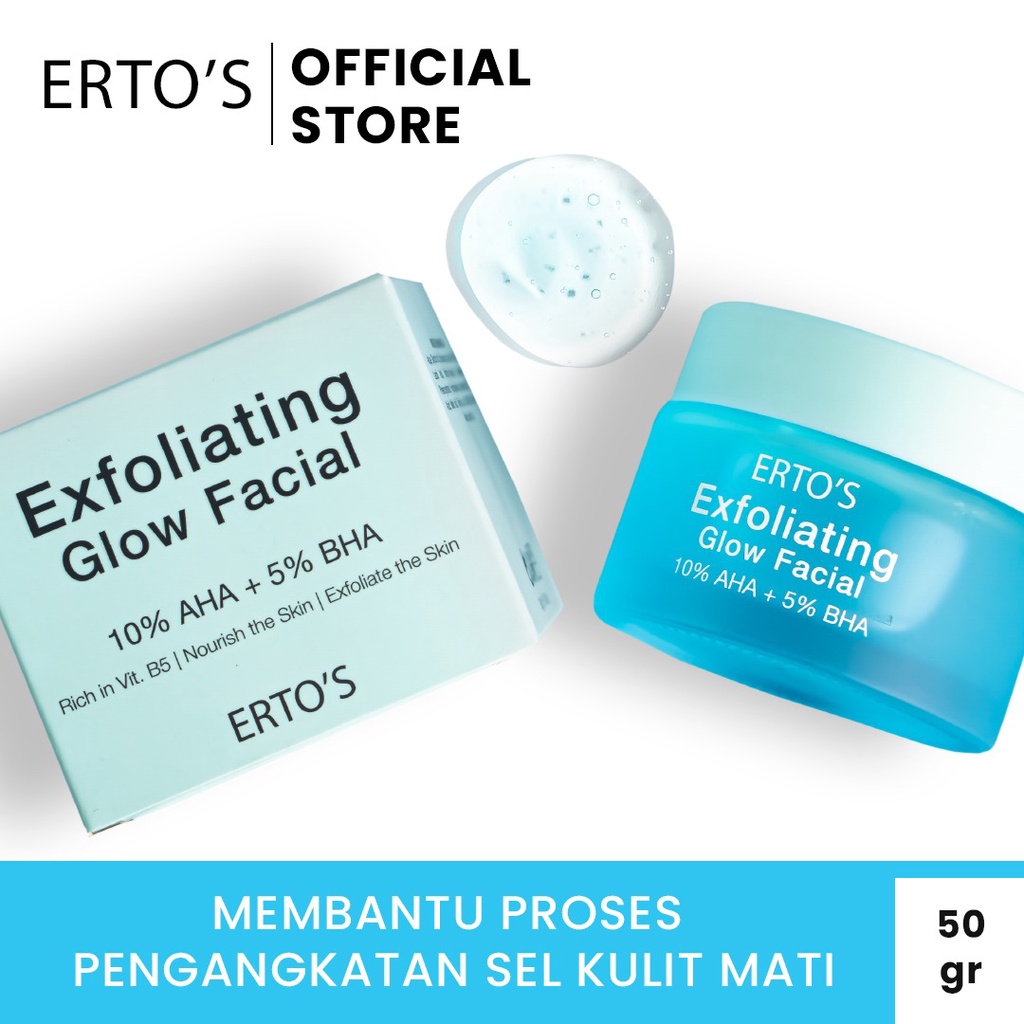 Jual Erto's Exfoliating Glow Facial 10 AHA 5 BHA / Home Peeling / Hydrating / Untuk Kulit