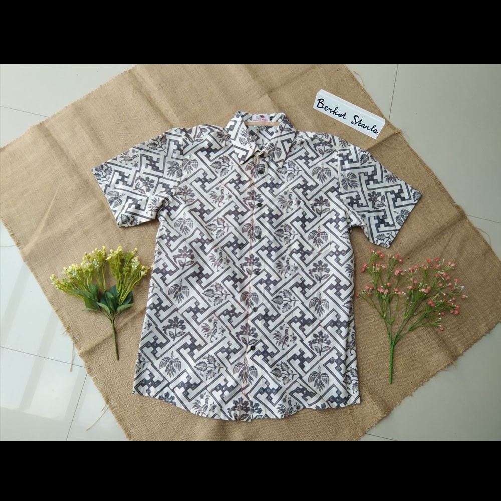 Kemeja Batik Pria/ Hem Batik Pria/ Hem Batik Tegelan Peksi hb47l