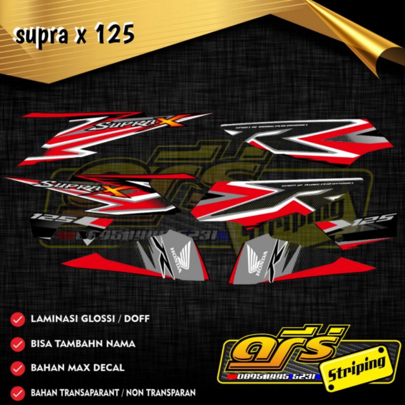 STRIPING STICKER SUPRA X 125 2010 BATMAN TRANSPARAN VARIASI