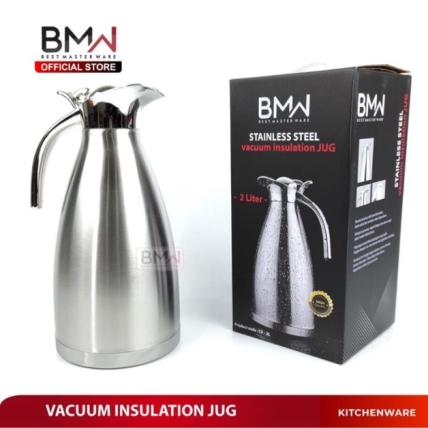 

Jual BMW Kitchen Ware - TEKO TERMOS COFFE POT WATER JUG SILVER 2 LITER TAHA - SILVER Limited