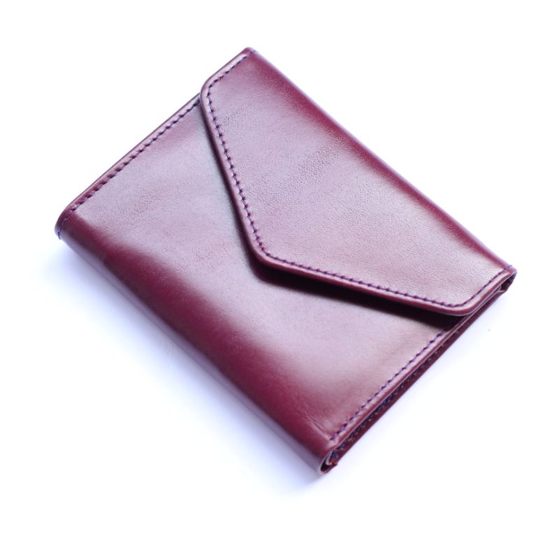 DOMPET WANITA KULIT SAPI ASLI ENVY BANYAK SLOT MODEL SIMPEL / GRATIS GRAVIR NAMA-UNGU PULL UP
