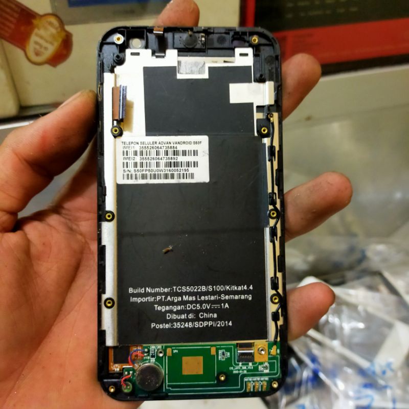 LCD & TOUCHSCREEN ADVAN VANDROID S50F ORIGINAL COPOTAN NORMAL.