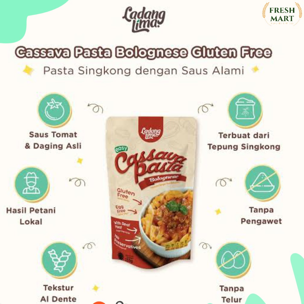 

Ladang Lima Cassava Pasta Bolognese 155gr