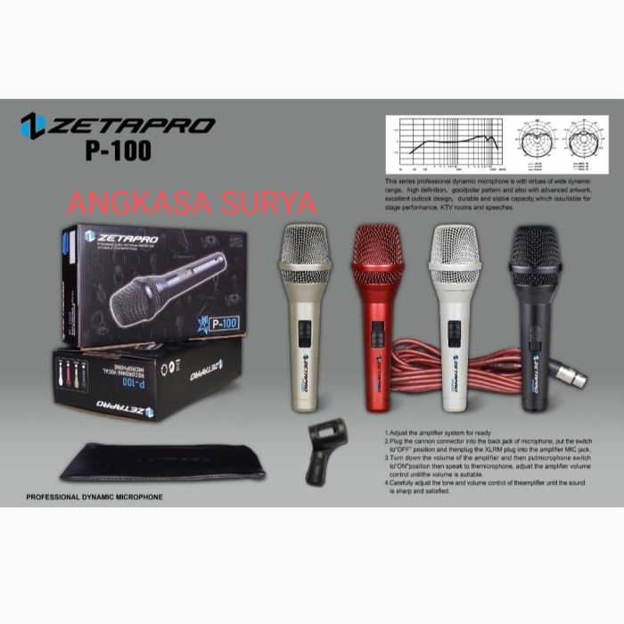 Mic Kabel Zetapro P100 / P 100 Original Jernih Kualitas Bagus