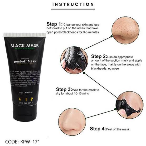 VIP BLACK MASK Peel Off Mask - Masker Komedo Hitam original