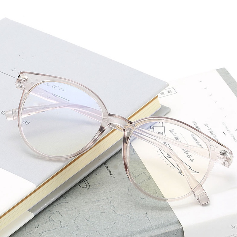 Kacamata Vintage Frame Bulat Bahan PC Transparan Polos