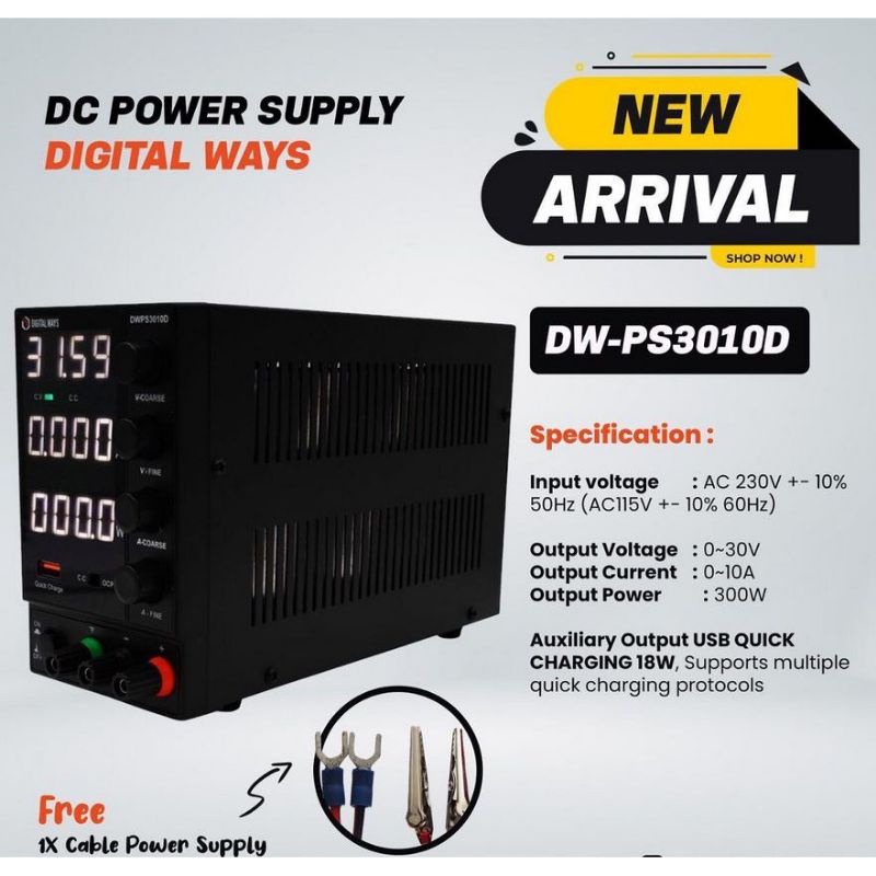 POWER SUPPLY 10 AMPERE 30 VOLT DAN PENGHANCUR SHORT