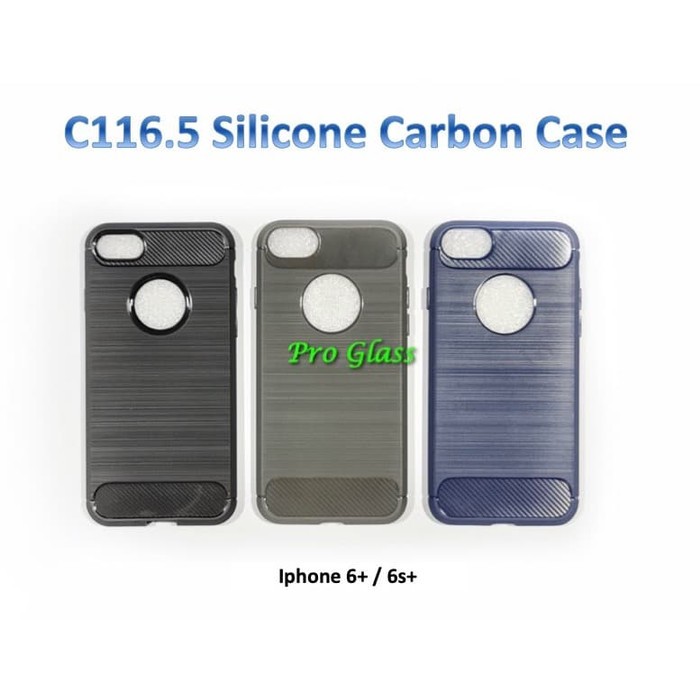 C116.5 Iphone 6 / 6s / 6+ / 7 / 8 / SE 2020 / 7+ / 8+ Premium Carbon Silicone Case - Silikon