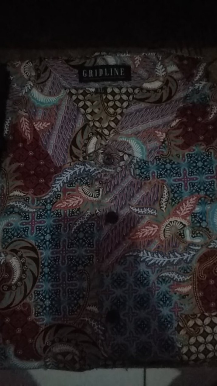 [gridline - R098 Maroon Cream & R092] Kemeja Batik Pria Katun Lengan Pendek Regular Simpel Kasual