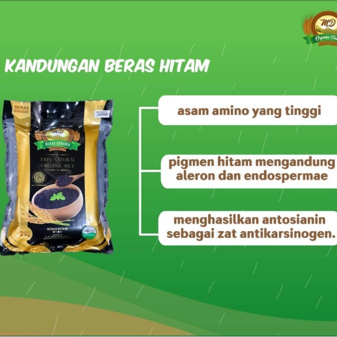 MD - Organic Black Rice Kupas Kulit - Beras Hitam Organik MD 2kg