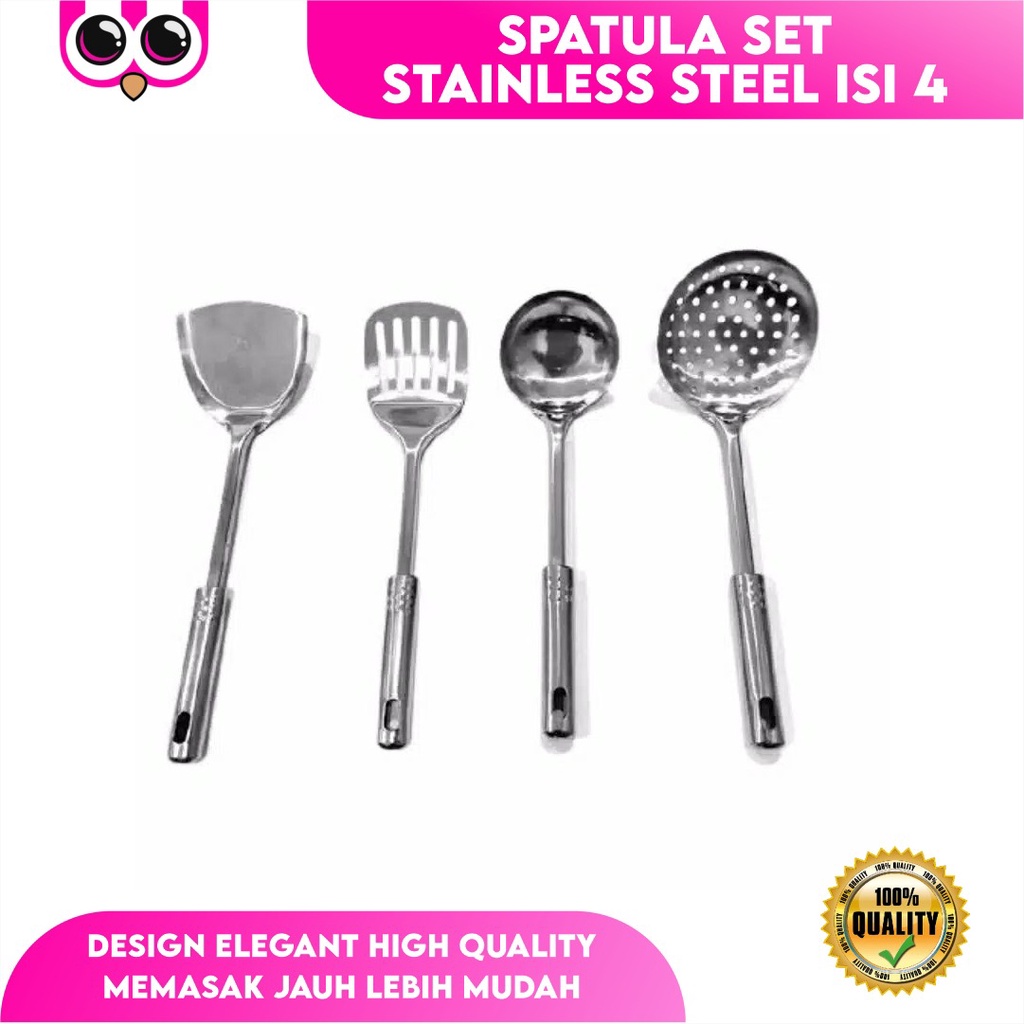 [ STAINLESS STEEL ] SPATULA SET STAINLESS STEEL ISI 4 / SUTIL SET