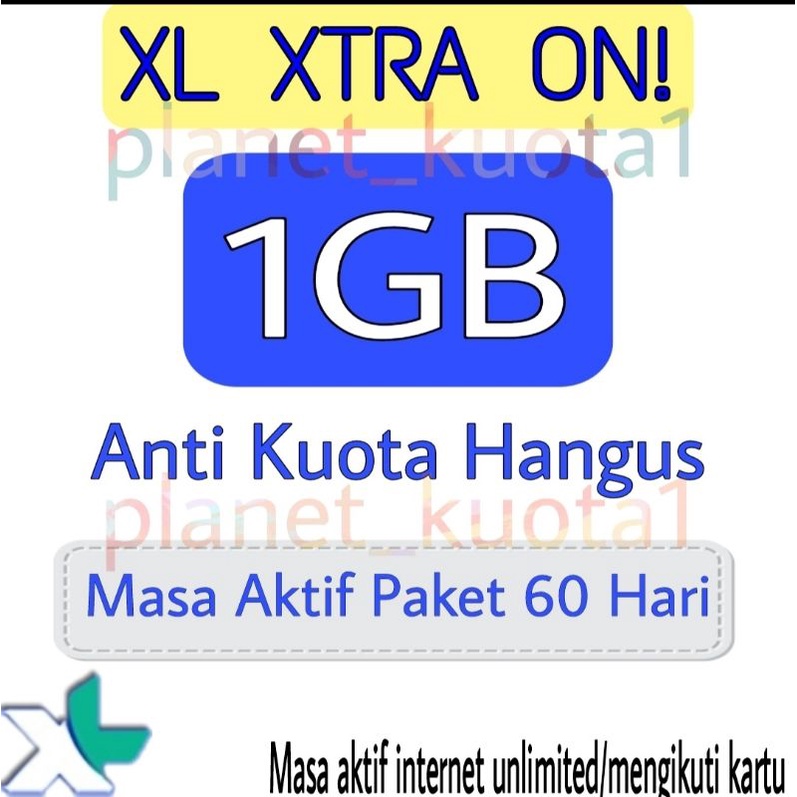 Paket Data XL Extra On XTRA ON 1GB / 2GB
