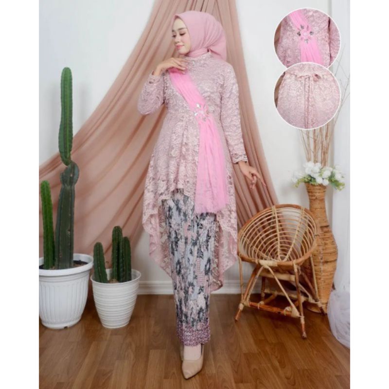 NEW ARRIVAL!! (COD) KEBAYA TUNIK SELENDANG / KEBAYA SELENDANG BORKAT / KEBAYA TUNIK MODERN / KEBAYA LAMARAN / KEBAYA PESTA / KEBAYA REMAJA / KEBAYA SELENDANG / REALLPICT-7