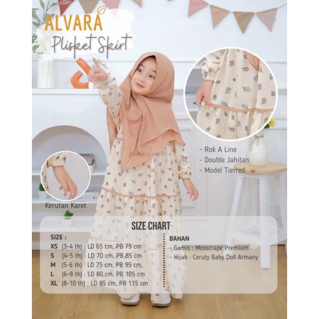 Floral Gamis Tiered By Alvara / Gamis anak Ready S