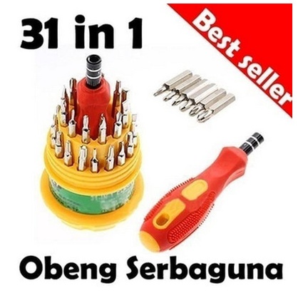 OBENG SET PINSET isi 31 / OBENG HP 31 IN 1 LENGKAP DENGAN PINSET Reparasi KOTAK KUNING