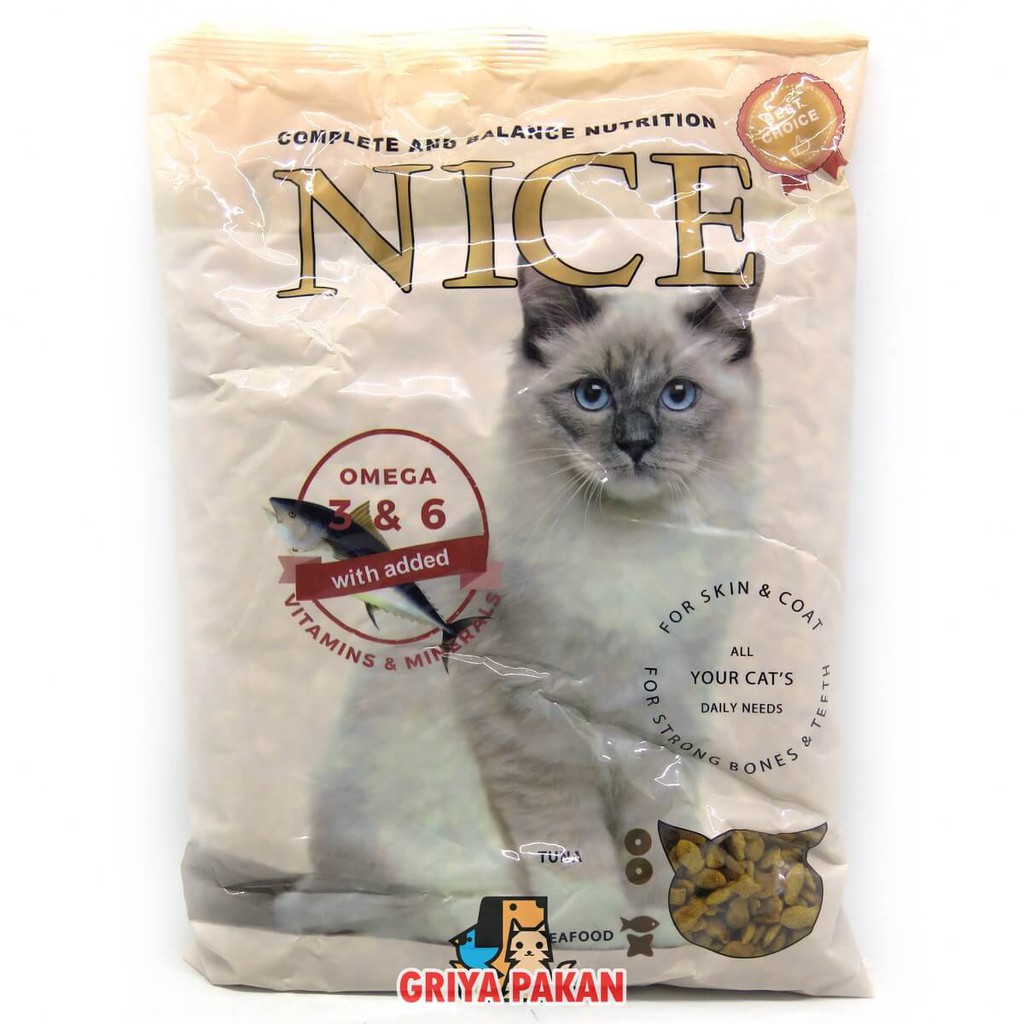Nice 500gr Seafood / makanan kering kucing 500 g gram